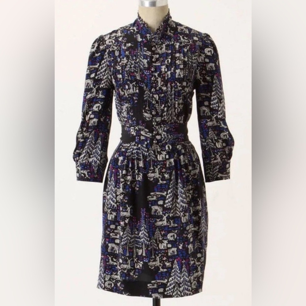 PLENTY By Tracy Reese Silk Myths & Legends Animal Print Dress Size 0